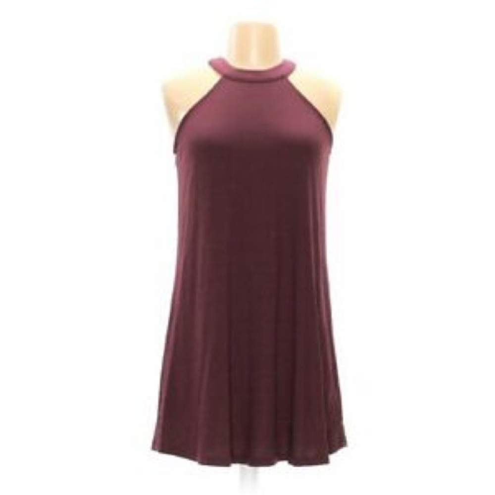 Red High Collar Dress